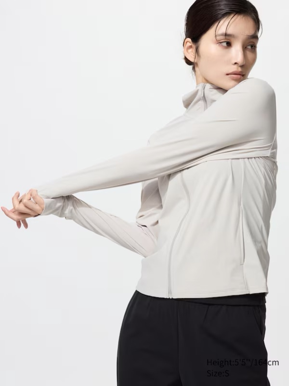 Uniqlo Light Gray Zip-Up Active Jacket